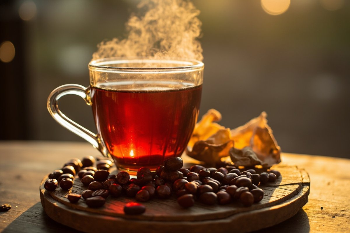 咖啡果皮茶與乾燥咖啡果實