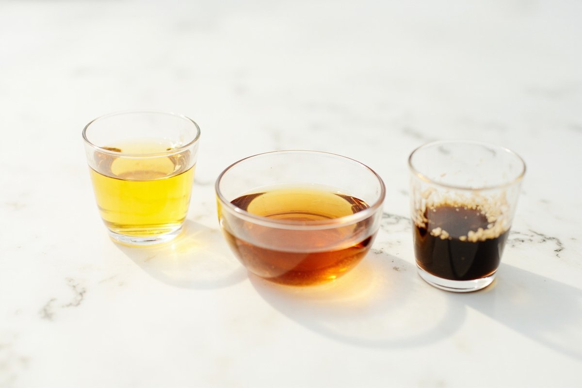 不同濃度咖啡液色澤對比