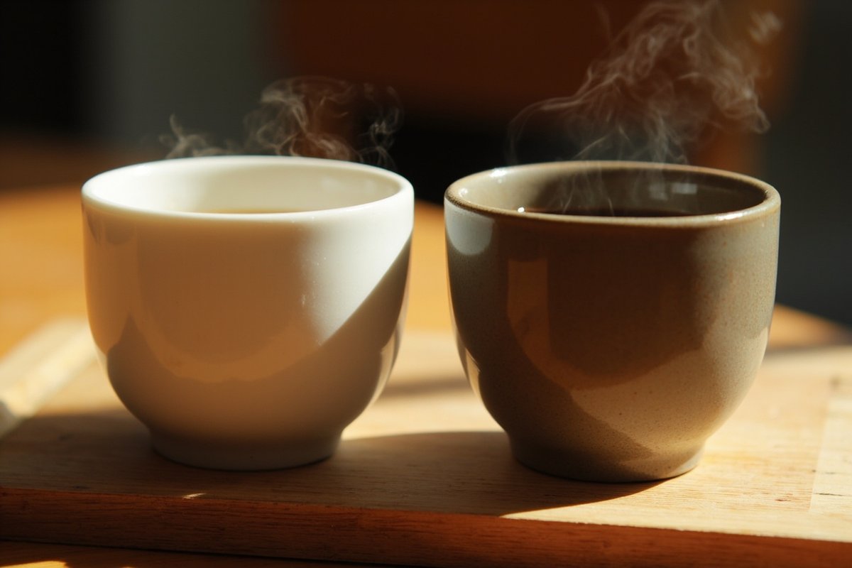 茶葉與咖啡豆並排展示
